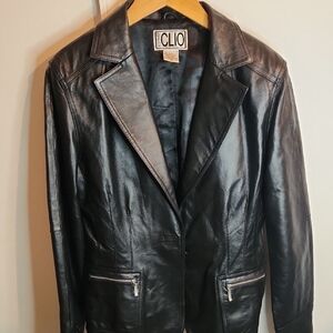 Clio Women's Sleek Black Leather Jacket